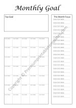 Printable Monthly Goal Planner