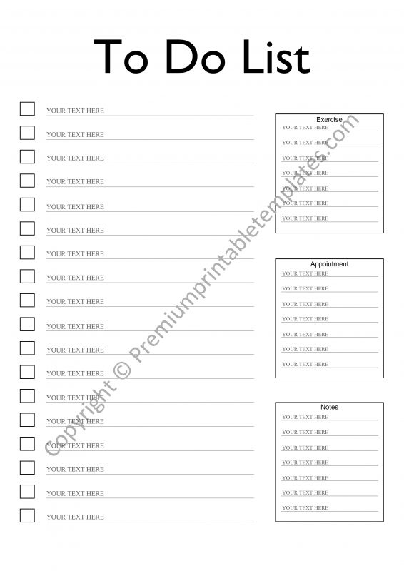 To-Do List Planner Printable Template in Word and PDF [Pack of 4]