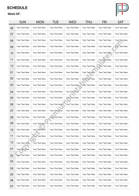 Weekly Hourly Schedule Printable Template in PDF & Word