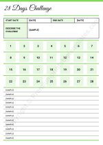28 Day Challenge Template