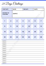 28 Day Challenge template