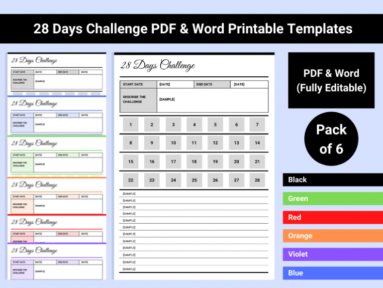 28-day-challenge-template-printable-in-pdf-word-pack-of-6