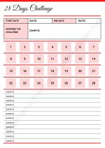 28 Day Challenge Template pdf