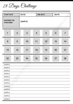 28 Day Challenge Template download