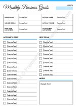Monthly Business Goals Planner PDF