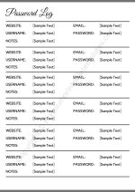 Password Log Template Word