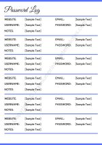 Password Log Template PDF