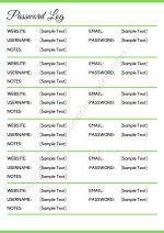 Password Log Template