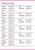 Password Log Template Download