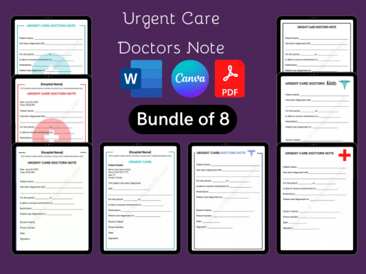 Urgent Care Doctors Note Printable Template in PDF & Word