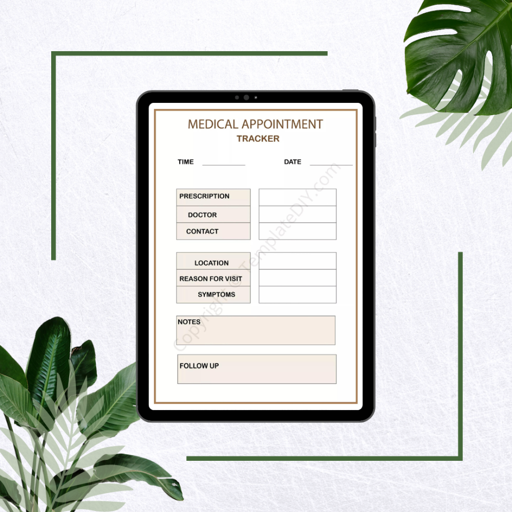 Printable Medical Appointment Tracker