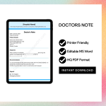 Printable Doctors Note for Work