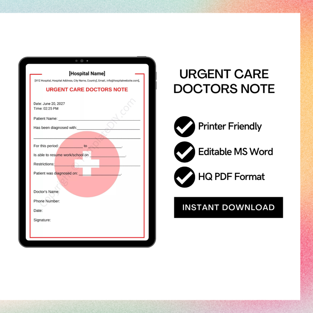 Urgent Care Doctors Note