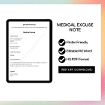Medical Excuse Note Template