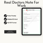Real Doctors Note for Work