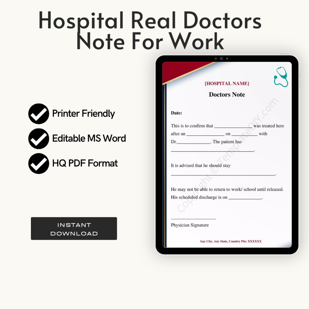 Doctors Note for Work