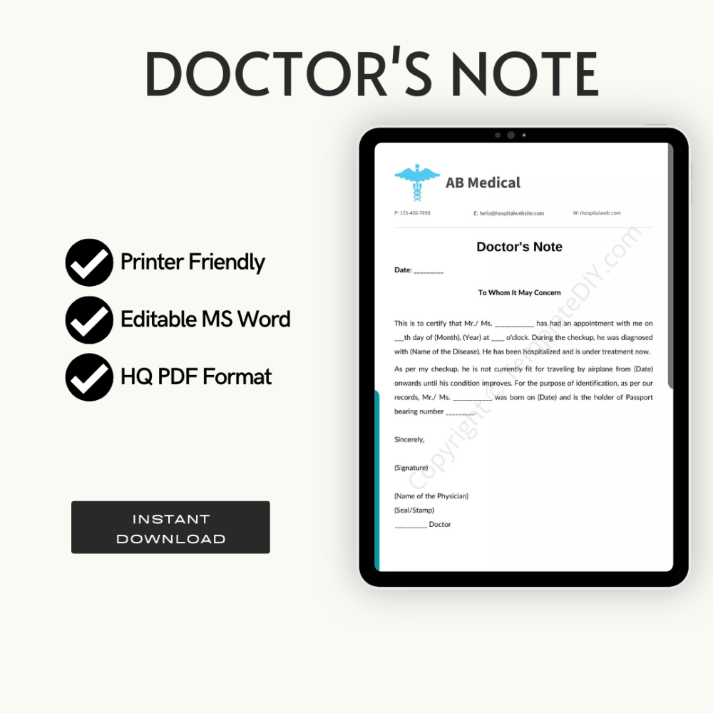 Do Airlines Verify Doctors Notes, Doctor Note for Airline,