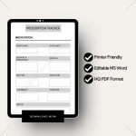 Printable Prescription Tracker