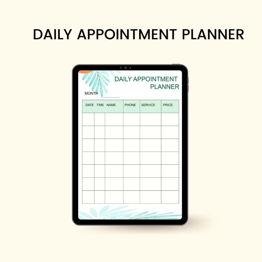 Daily Appointment Planner PDF