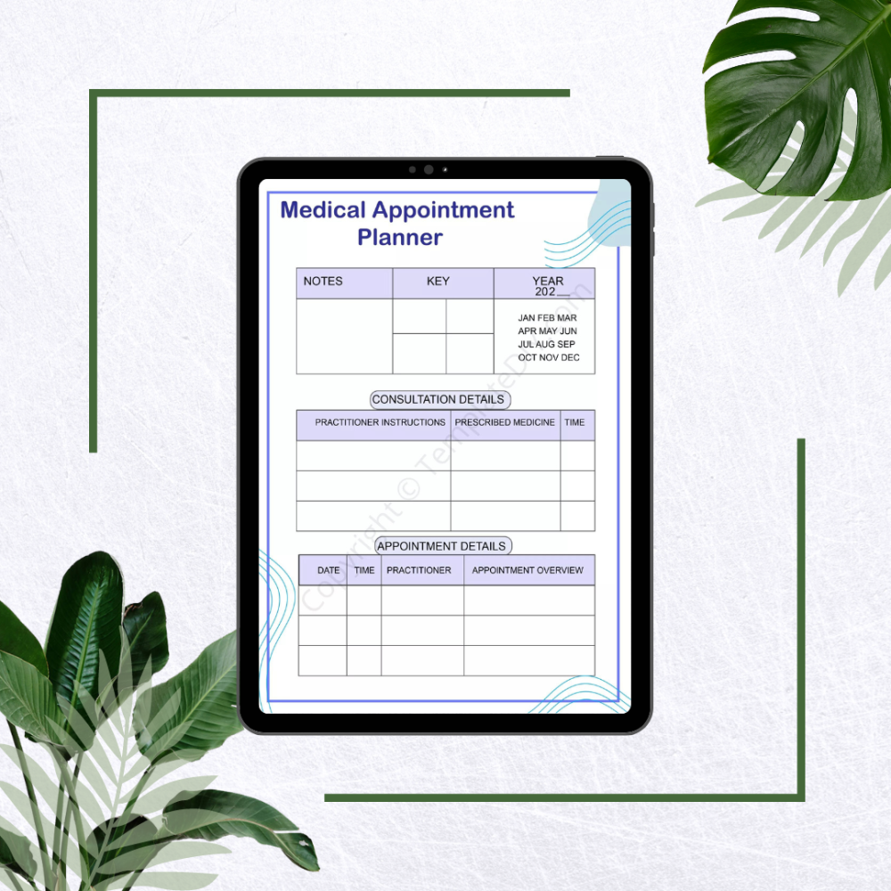, Medical Appointment Planner Template Pdf