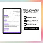 Return to Work Doctors Note PDF