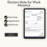 Doctors Note For Work Absence