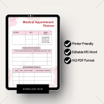 Medical Appointment Planner Word