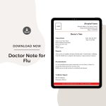 Doctor Note for Flu Template Pdf