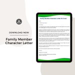 Family Member Character Letter PDF