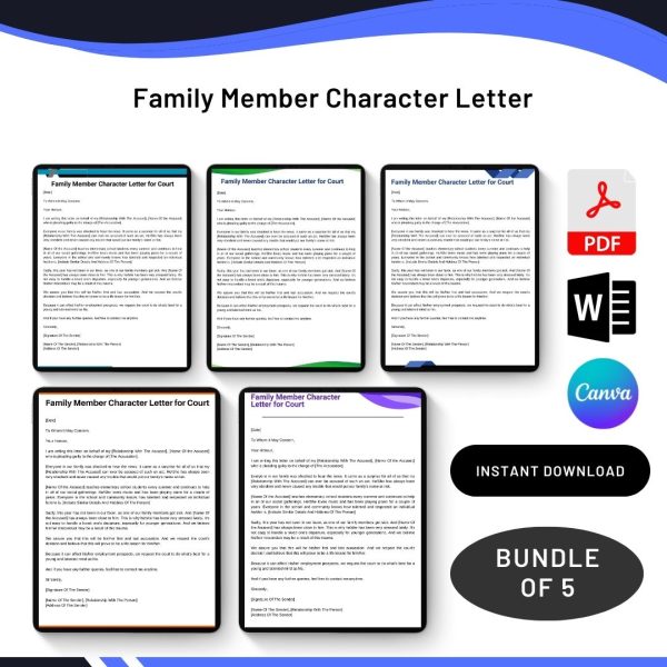 Family Member Character Letter for Court Template Archives - Premium