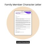 Sample Family Member Character Letter