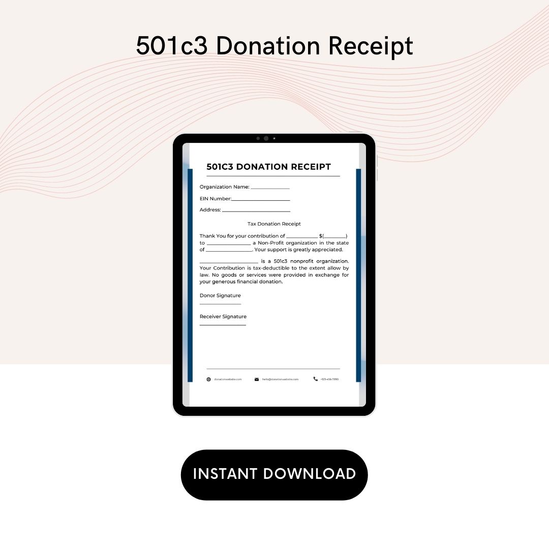 501c3 Donation Receipt Template Printable [Pdf & Word]