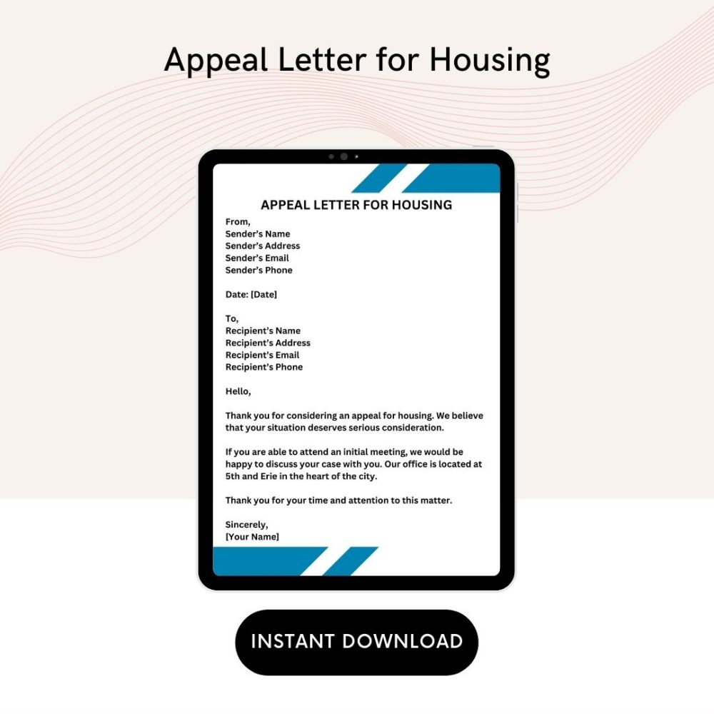 Appeal Letter for Housing