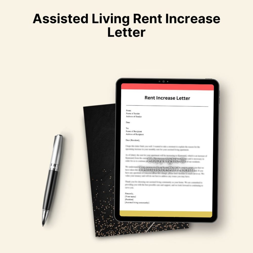Assisted Living Rent Increase Letter PDF