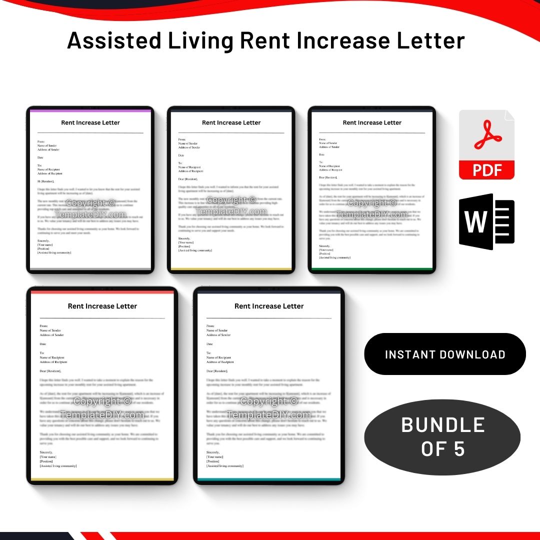 Assisted Living Rent Increase Letter in Pdf and Word