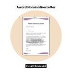 Award Nomination Letter Word