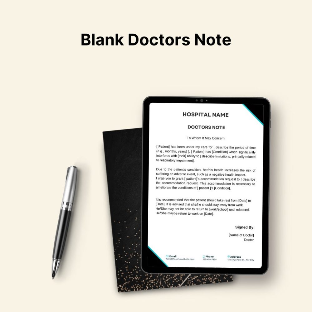 Blank Doctors Note PDF