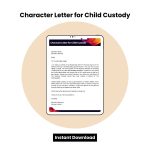 Character Letter for Child Custody Word