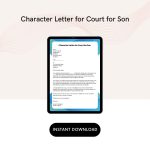 Character Letter for Court for Son