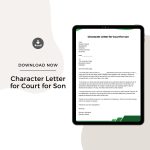 Character Letter for Court for Son PDF