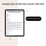 Character Letter for Court for Son Word
