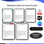 Character Letter for Court for Son in PDF & Word