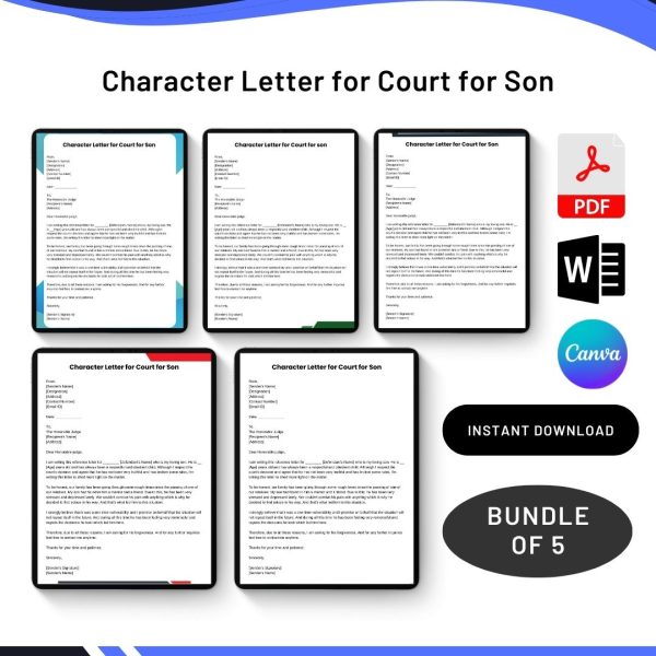 Printable Character Letter For Court For Son Archives Premium Printable Templates 1837