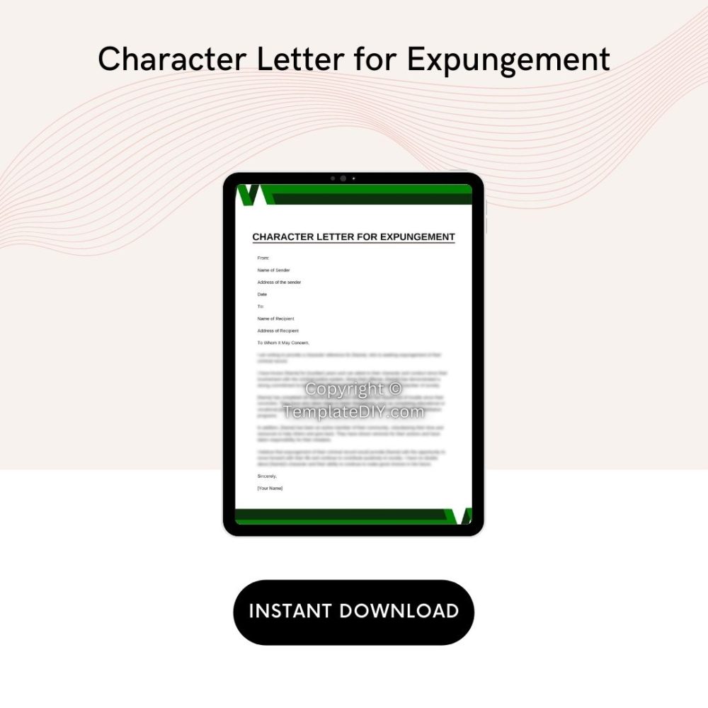 Character Letter for Expungement