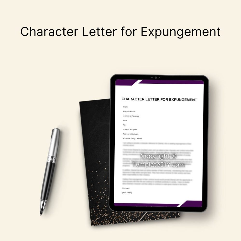 Character Letter for Expungement PDF