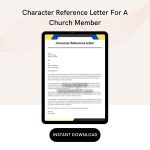 Character Reference Letter For A Church Member