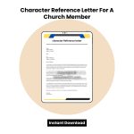 Character Reference Letter For A Church Member Word
