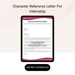 Character Reference Letter For Internship
