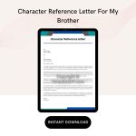 Character Reference Letter For My Brother