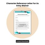 Character Reference Letter For Us Entry Waiver Word
